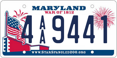 MD license plate 4AA9441