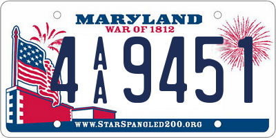 MD license plate 4AA9451