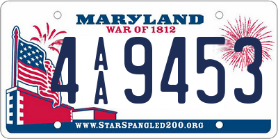 MD license plate 4AA9453