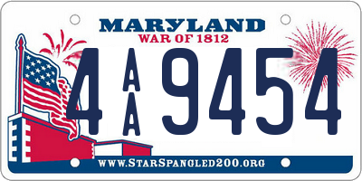 MD license plate 4AA9454