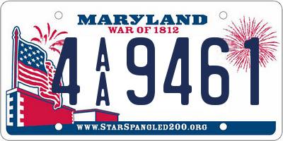 MD license plate 4AA9461