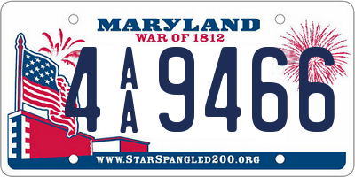 MD license plate 4AA9466