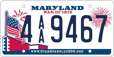 MD license plate 4AA9467