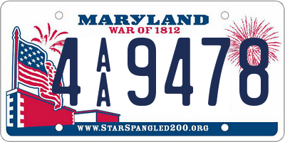 MD license plate 4AA9478