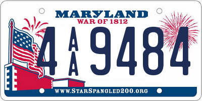 MD license plate 4AA9484