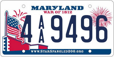 MD license plate 4AA9496