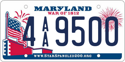 MD license plate 4AA9500
