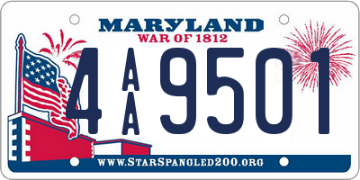 MD license plate 4AA9501