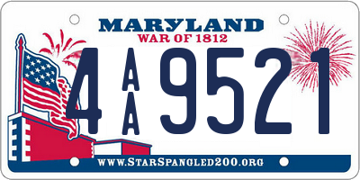 MD license plate 4AA9521