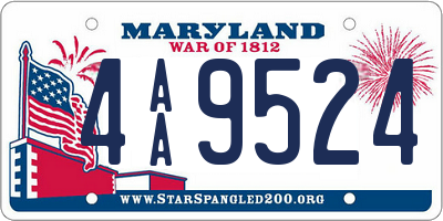 MD license plate 4AA9524