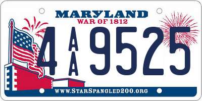 MD license plate 4AA9525