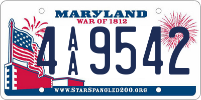 MD license plate 4AA9542