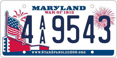 MD license plate 4AA9543