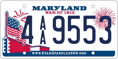 MD license plate 4AA9553