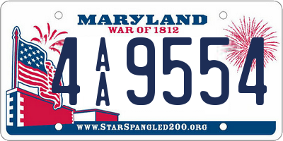 MD license plate 4AA9554