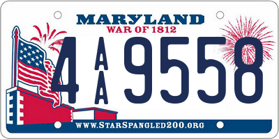 MD license plate 4AA9558