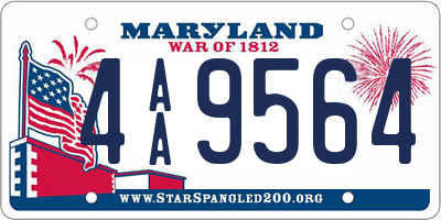MD license plate 4AA9564