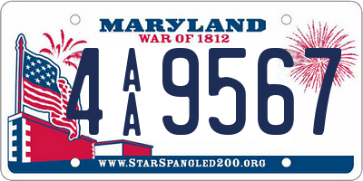 MD license plate 4AA9567