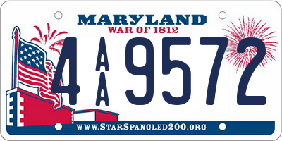MD license plate 4AA9572