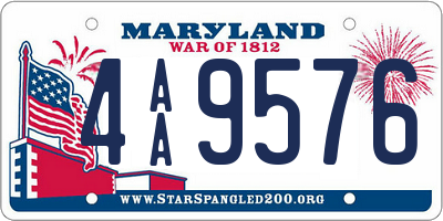 MD license plate 4AA9576