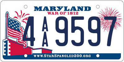 MD license plate 4AA9597