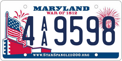 MD license plate 4AA9598