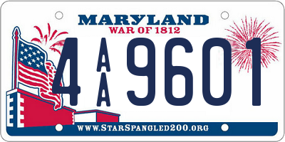 MD license plate 4AA9601