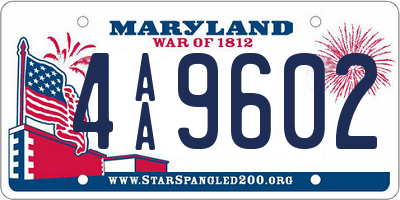 MD license plate 4AA9602