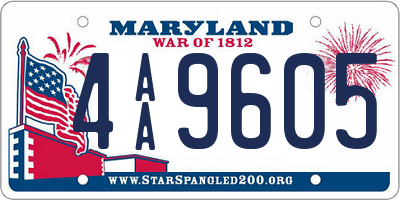 MD license plate 4AA9605