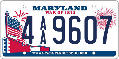 MD license plate 4AA9607