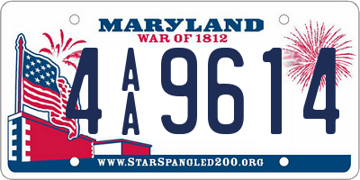 MD license plate 4AA9614