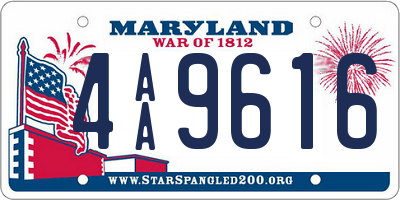 MD license plate 4AA9616