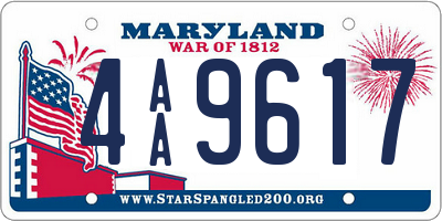 MD license plate 4AA9617