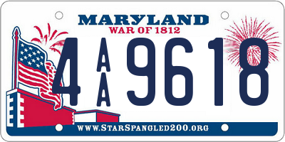 MD license plate 4AA9618