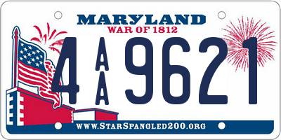 MD license plate 4AA9621