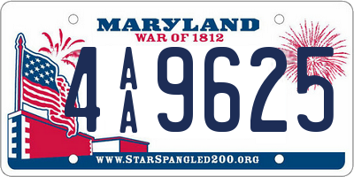 MD license plate 4AA9625