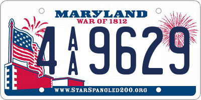 MD license plate 4AA9629