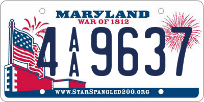 MD license plate 4AA9637