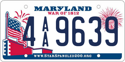 MD license plate 4AA9639