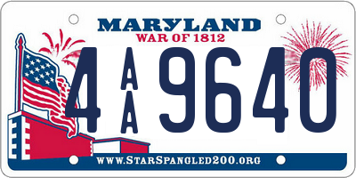 MD license plate 4AA9640