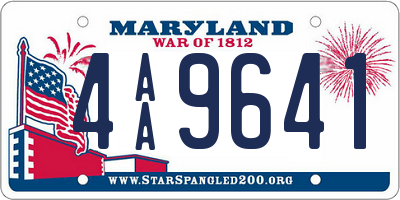 MD license plate 4AA9641