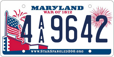 MD license plate 4AA9642