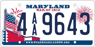 MD license plate 4AA9643