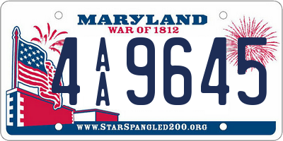 MD license plate 4AA9645