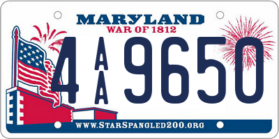 MD license plate 4AA9650