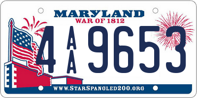 MD license plate 4AA9653