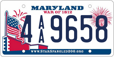 MD license plate 4AA9658