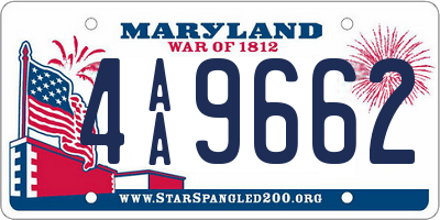 MD license plate 4AA9662