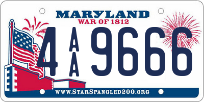 MD license plate 4AA9666