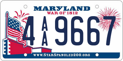 MD license plate 4AA9667